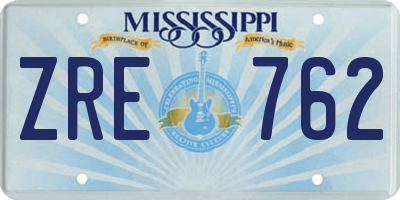 MS license plate ZRE762