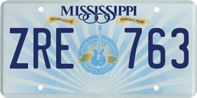 MS license plate ZRE763