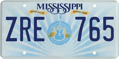 MS license plate ZRE765