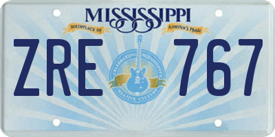 MS license plate ZRE767