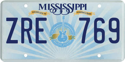MS license plate ZRE769