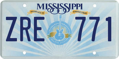 MS license plate ZRE771
