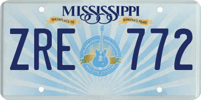 MS license plate ZRE772