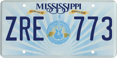 MS license plate ZRE773