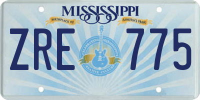 MS license plate ZRE775