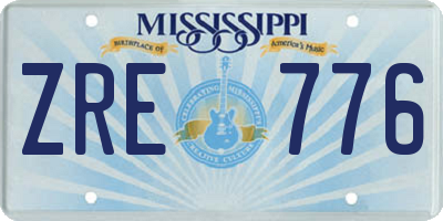 MS license plate ZRE776
