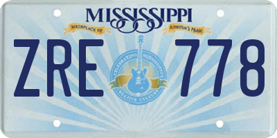 MS license plate ZRE778