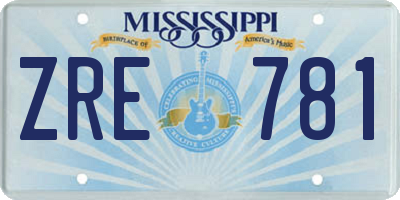 MS license plate ZRE781