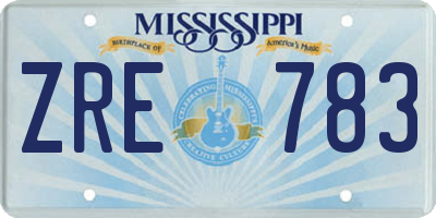 MS license plate ZRE783