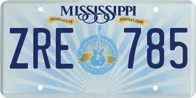 MS license plate ZRE785