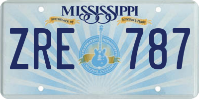 MS license plate ZRE787