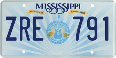 MS license plate ZRE791