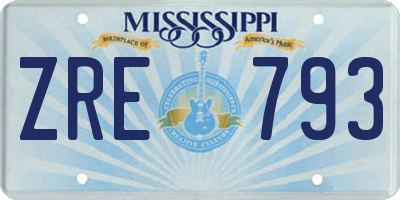 MS license plate ZRE793