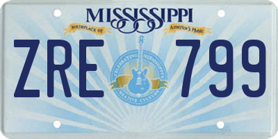 MS license plate ZRE799