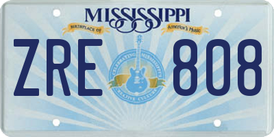 MS license plate ZRE808