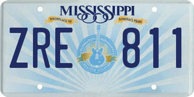 MS license plate ZRE811