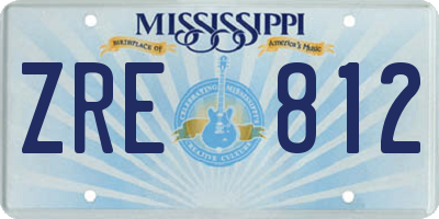 MS license plate ZRE812