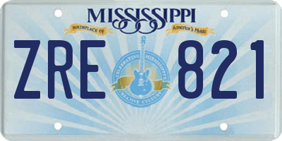 MS license plate ZRE821