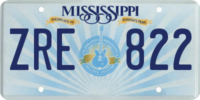 MS license plate ZRE822