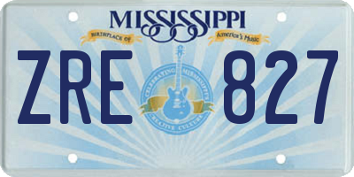 MS license plate ZRE827