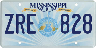 MS license plate ZRE828