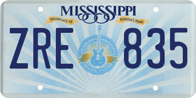 MS license plate ZRE835