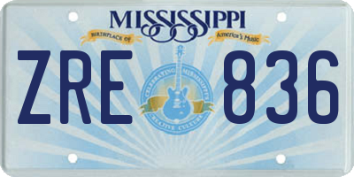 MS license plate ZRE836