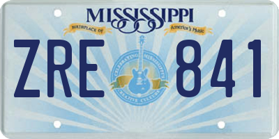 MS license plate ZRE841