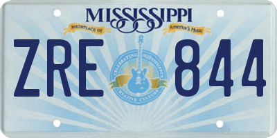 MS license plate ZRE844