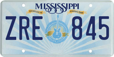 MS license plate ZRE845