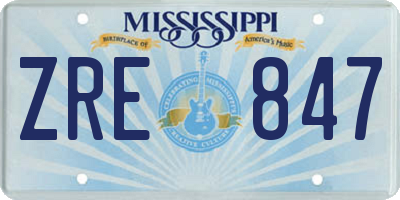 MS license plate ZRE847