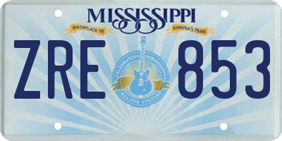 MS license plate ZRE853