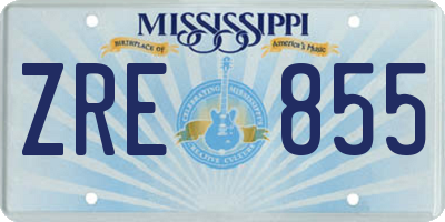 MS license plate ZRE855