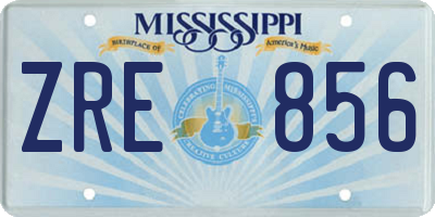 MS license plate ZRE856