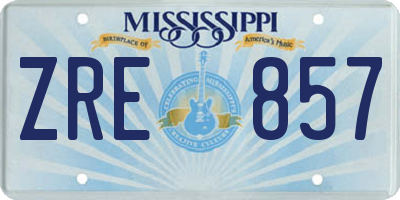 MS license plate ZRE857