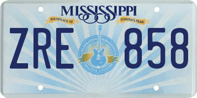 MS license plate ZRE858