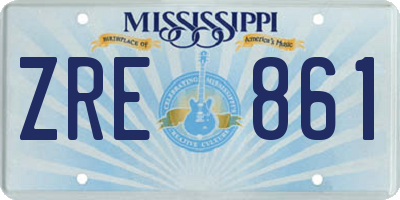 MS license plate ZRE861