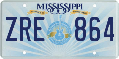 MS license plate ZRE864