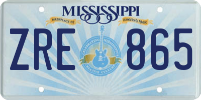 MS license plate ZRE865