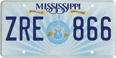 MS license plate ZRE866