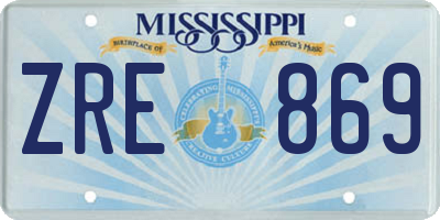 MS license plate ZRE869