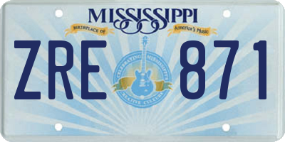 MS license plate ZRE871