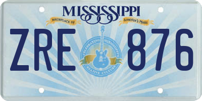 MS license plate ZRE876