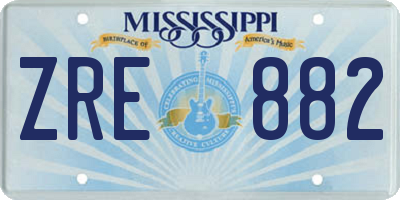 MS license plate ZRE882