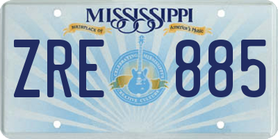 MS license plate ZRE885