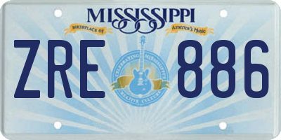 MS license plate ZRE886