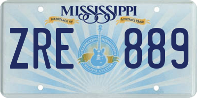 MS license plate ZRE889
