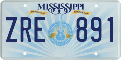 MS license plate ZRE891