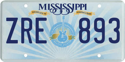 MS license plate ZRE893