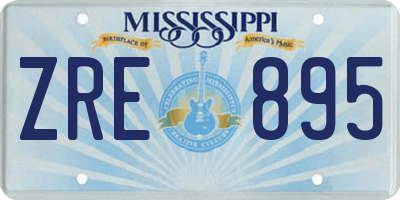 MS license plate ZRE895